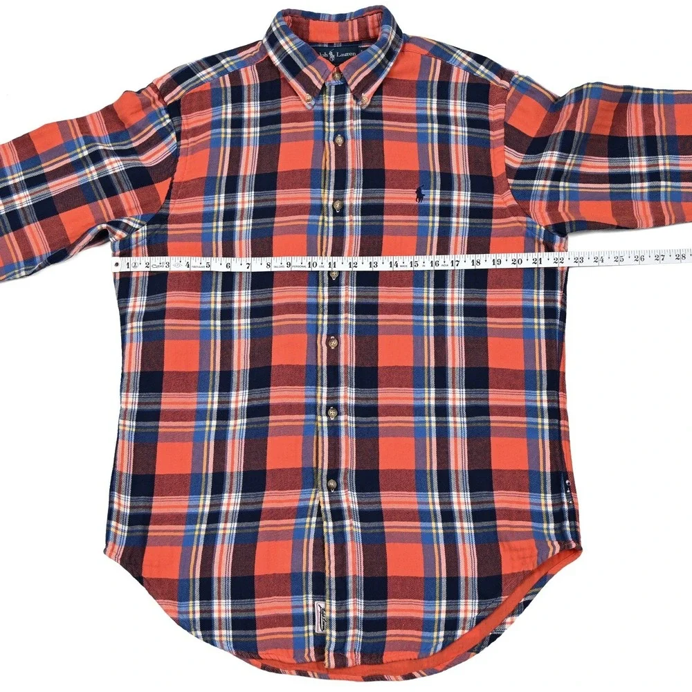 Polo Ralph Lauren Lined Flannel Shirt Mens Medium Plaid L/S Button Down Preppy